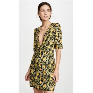 NWT FARM Rio Mini Banana Craze V Neck Mini Dress